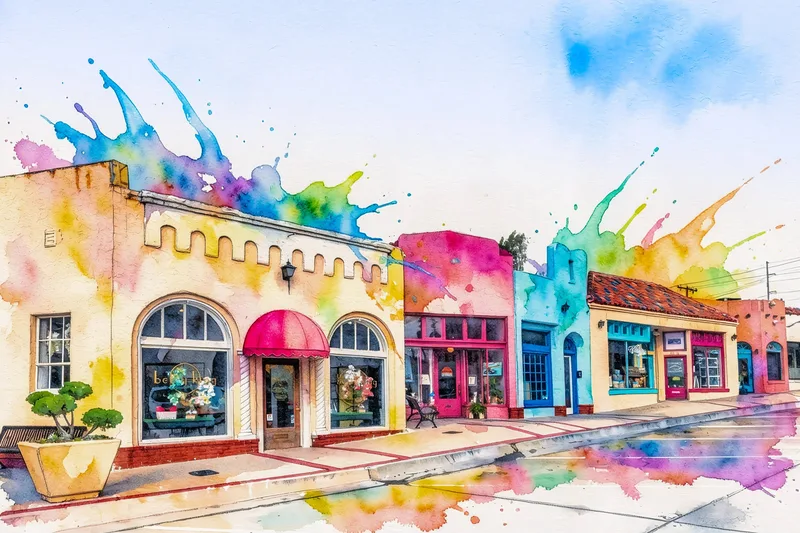 Paseo Arts District Watercolor Art